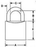 Катинар YALE CLASSIC от масивен месинг, тяло 31х41мм, стоманена арка: ф.4мм/h=26мм, с комбинатор, /SKIN-опаковка х 1бр/.